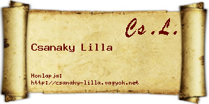 Csanaky Lilla névjegykártya